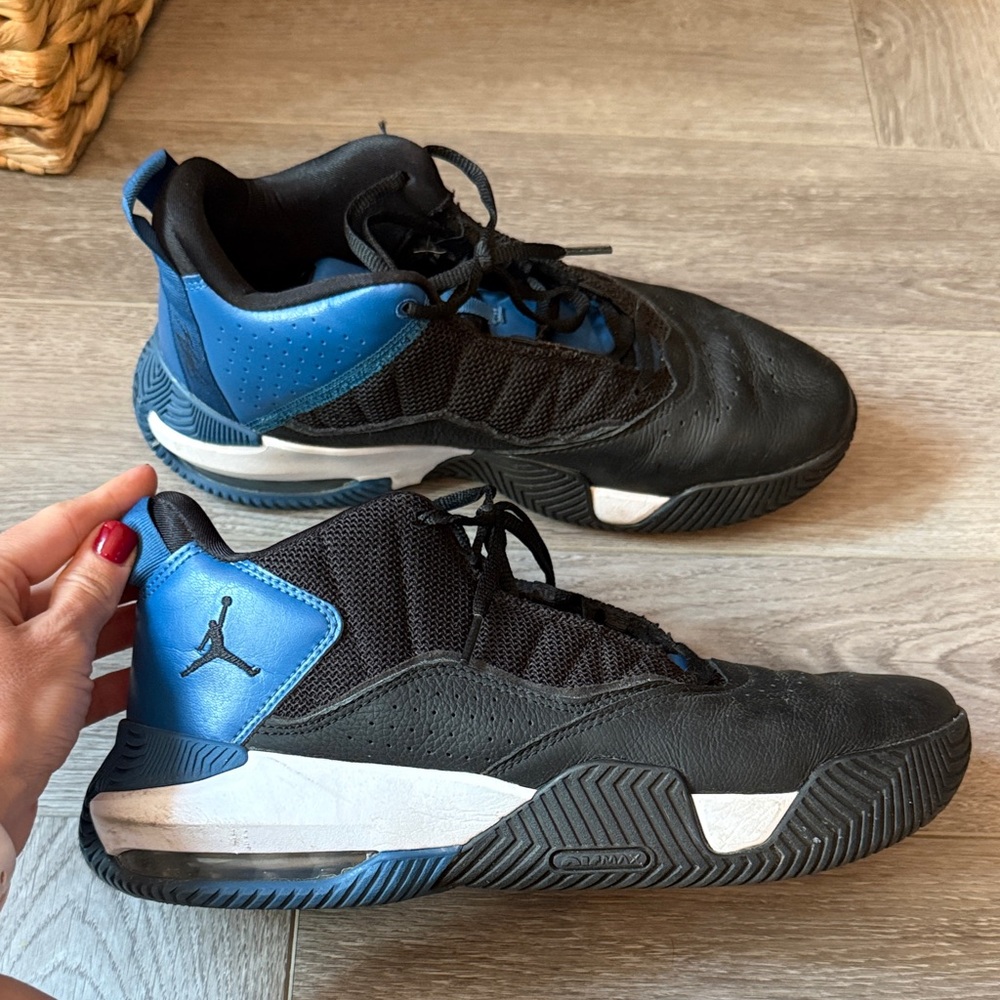 Jordan Black and Blue Sneakers